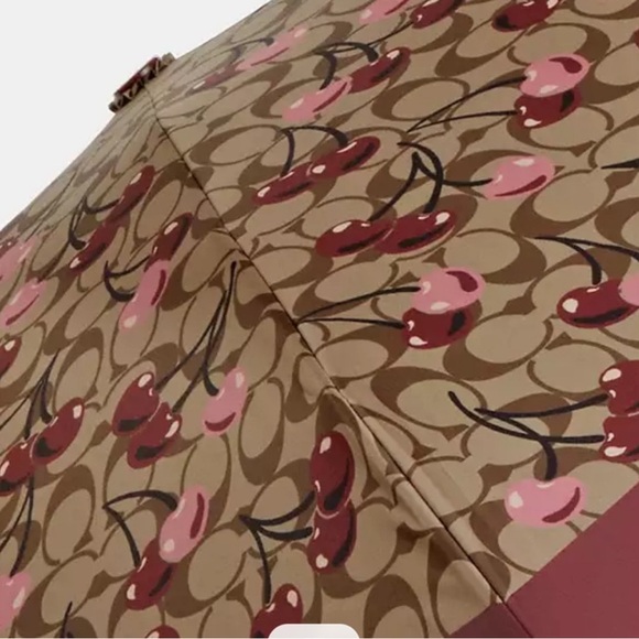 Coach Brown and Pink Patterned Umbrella - Picture 2 of 5